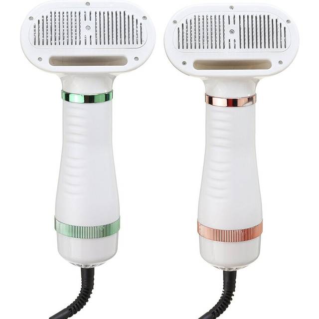 (Gold) 3 Heat Settings 2 in 1 Professional Pet Grooming Comb Brush Hair Dryer Blower One Button Hair Removal Dog Dryer