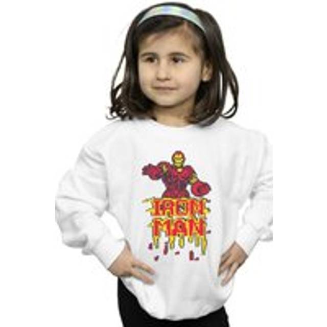 (12-13 Years, White) Marvel Girls Iron Man Pixelated Sweatshirt