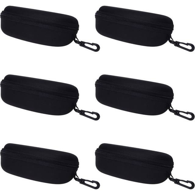 2X Black Glasses Eyeglasses Safety Zippered Hard Case Holder