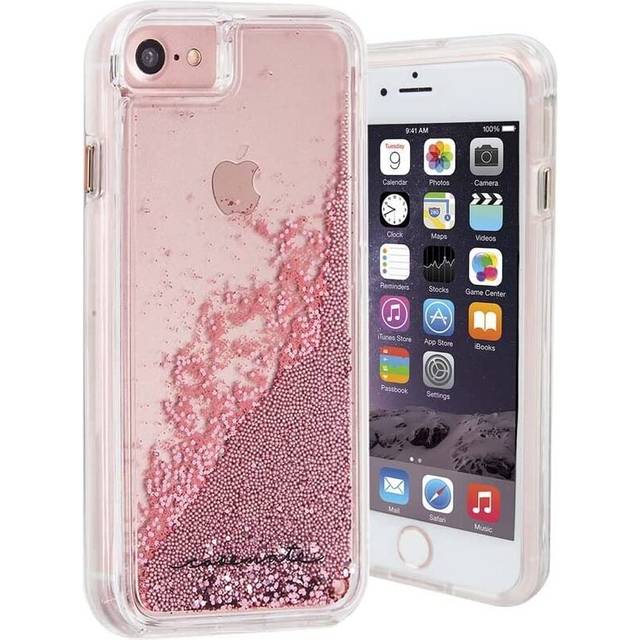 Case mate waterfall glitter clear back cover for apple iphone 6 7 8 se 2020 2022