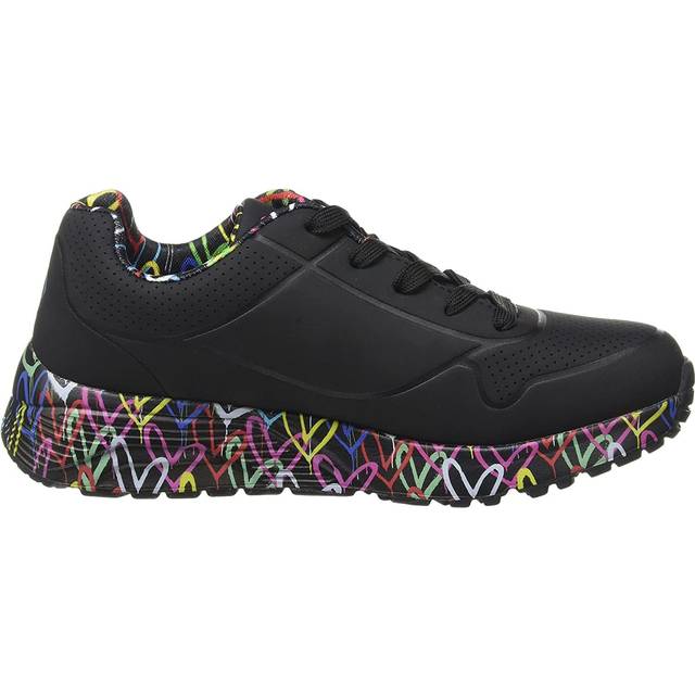 Skechers Uno Lite Lovely Luv Sneaker för flickor, Svart syntetisk multi trim, 29 EU