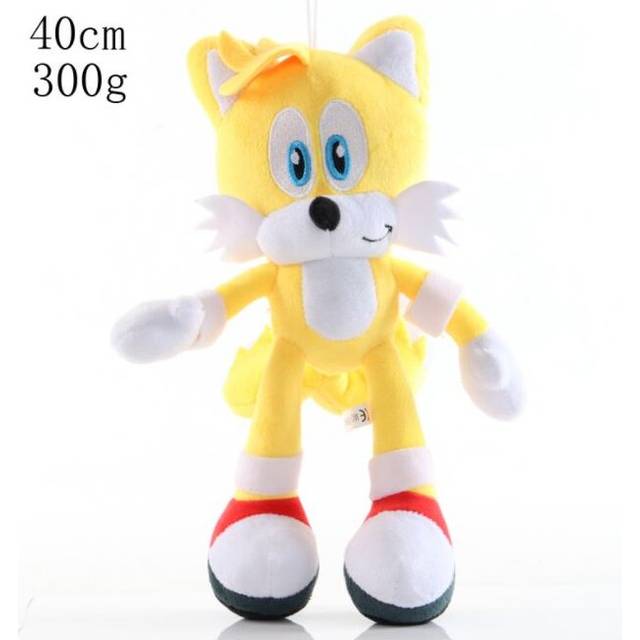 (Tails, 12 inch) Sonic The Hedgehog Shadow Amy Rose Knuckle Tail Plush Toy Soft Stuffed Doll Kids Toys Gifts