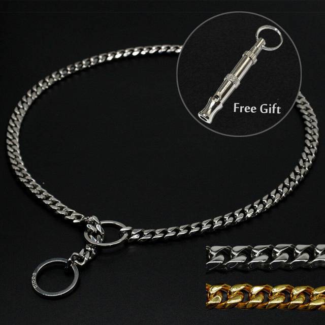 (Silver) Luxury Choke Chain Collar for Dog Training Pit Bull Doberman Best Collar 45-75cm