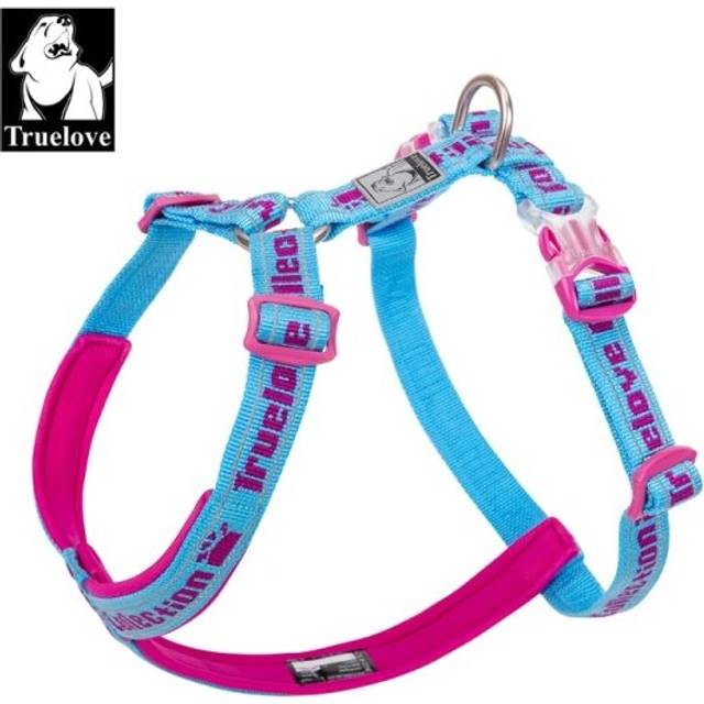 (Fuchsia, M) Pet harness Nylon Soft Fabric Pull-resistant 3M Reflective with Fiber Rope Large Medium and Small Dog Harness