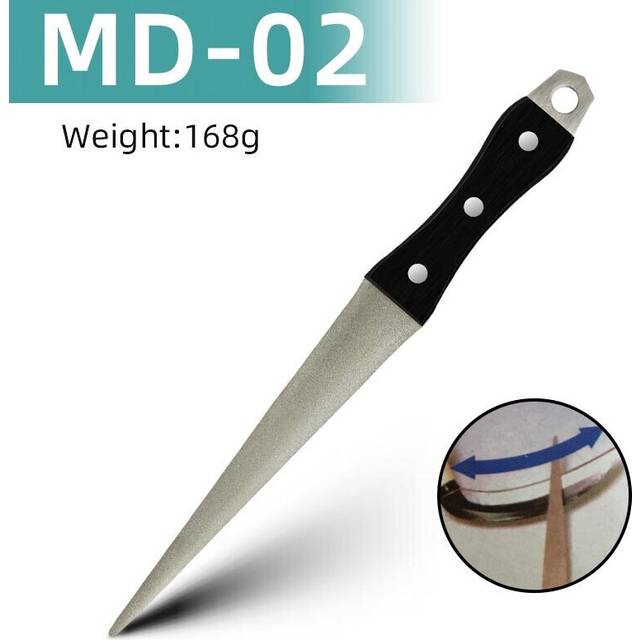 (a-White) Knife Sharpener Diamond Taper File Sharpener Knife Sharpening Curved Surface for Knife Scissors Honing Bar Kitchen Grinding Tool