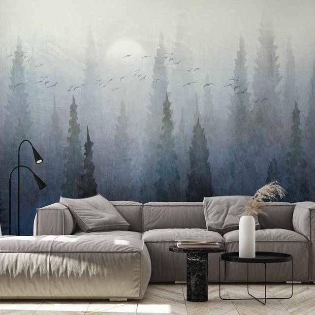 Fototapet - Flight Over the Forest - Second Variant - Självhäftande 98x70