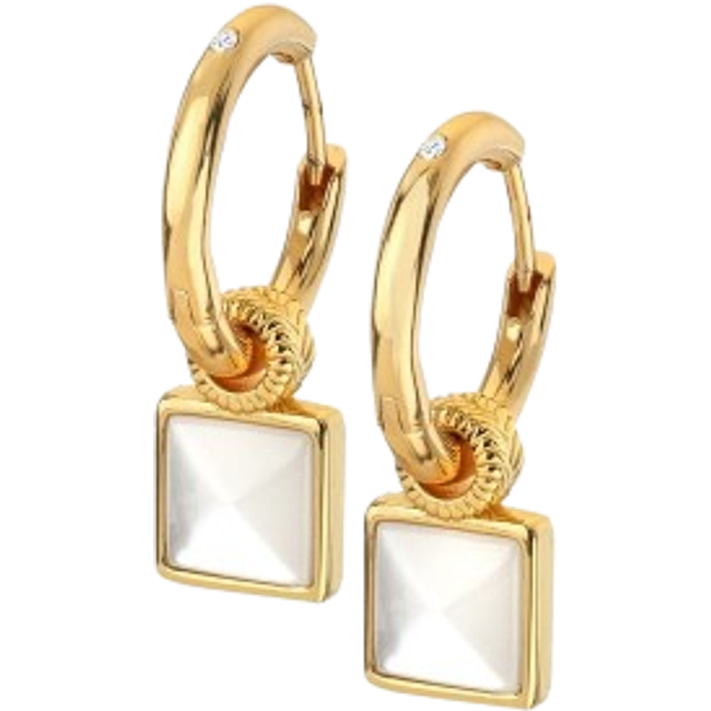 Hot Diamonds HD X JJ Gold Calm Mother of Pearl Square Earrings