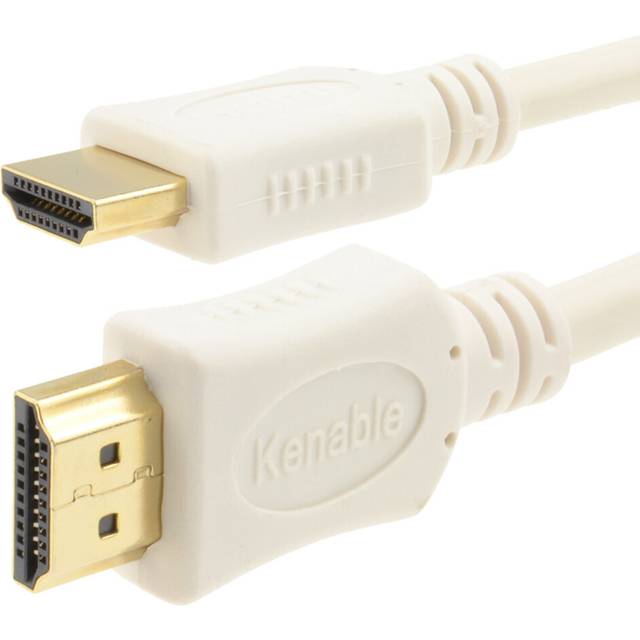kenable HDMI 1.4 High Speed Cable for 3D TV with Ethernet & ARC White 15m