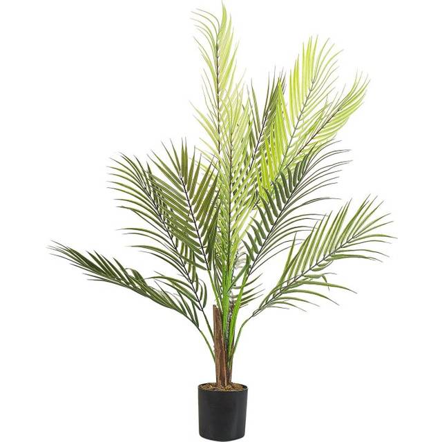 Konstgjord växt Areca Palm 10x10x83 cm - Balkongblommor Grön,Svart