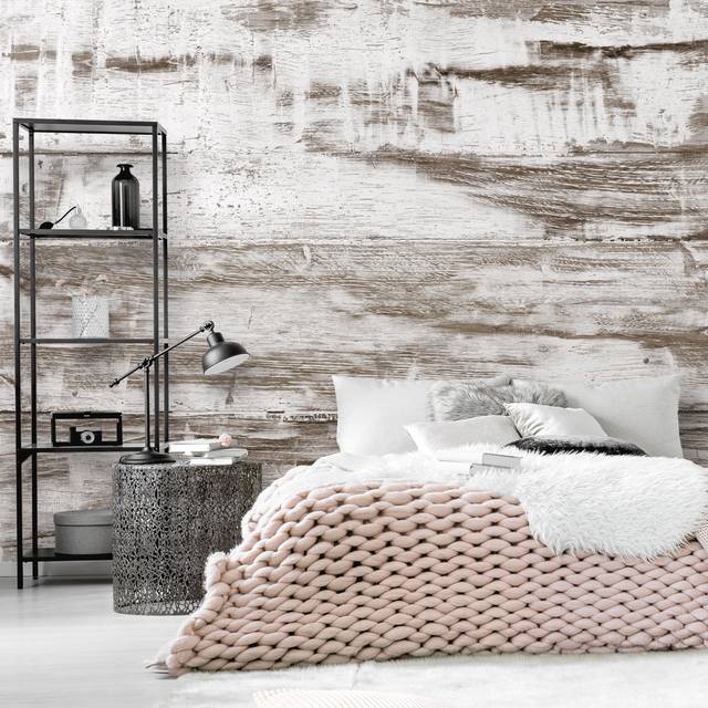 Fototapet - Shabby Chic Wood - Självhäftande 392x280