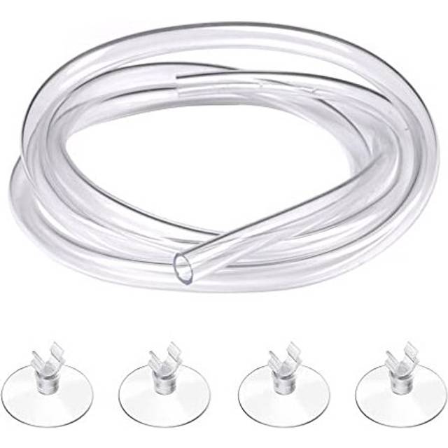 Aquarium CO2 Proof Tubing, 5M/16Ft Aquarium Air Line Tubing with 4 Suction Cup for Fish Tank Aquarium
