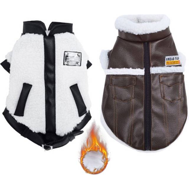 (M, White) Pet Dog Clothes Winter Warm Pet Dog Jacket Coat