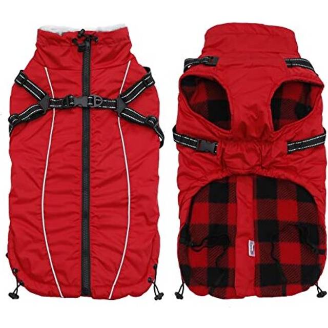 Dog Winter Warm Coat with Super inner fleece Dog Winter Jacket Windproof snowproof with Buckle and D-Ring with hood,Pet outdoor jacket Dog