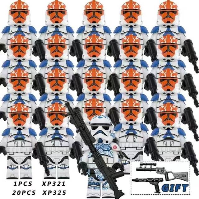 (Star Wars-Set 28) Fit Lego Star Wars Movie Series Clone Troopers Minifigures Kids Toys Gifts 21PCS/Set