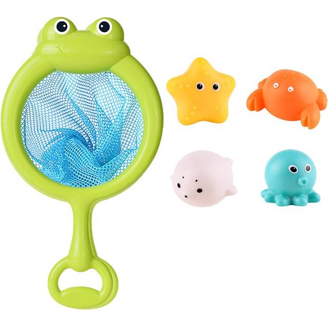 (Set B) Baby Cute Animals Bath Toy Swimming Water LED Light Up Toys Soft Rubber Float Induction Luminous Frogs for Kids Play Funny Gifts