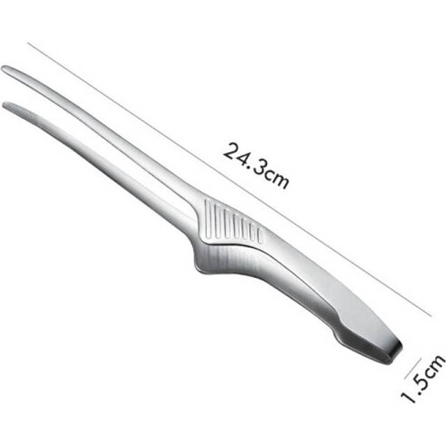 (Silver) Barbecue Clips BBQ Tongs Stainless Steel Kitchen Accessories Cooking Food Outdoor Grilling Non-Stick  Steak  Tool