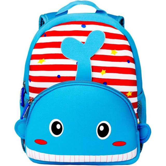 oddler Backpack, Waterproof Preschool Backpack, 3D Cute Cartoon Neoprene Animal Schoolbag for Kids, Lunch Box Carry Bag for Boys Girls, Whale