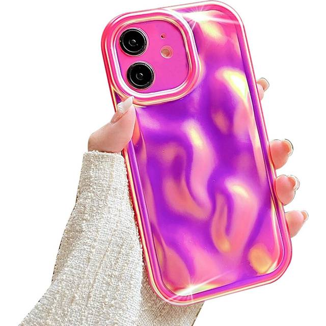 iPhone 11 Glitter Case, Cute Fashion 3D Meteorite Shape, Sparkle Bling Colorful Cover for Women Girls, Fluorescent Red