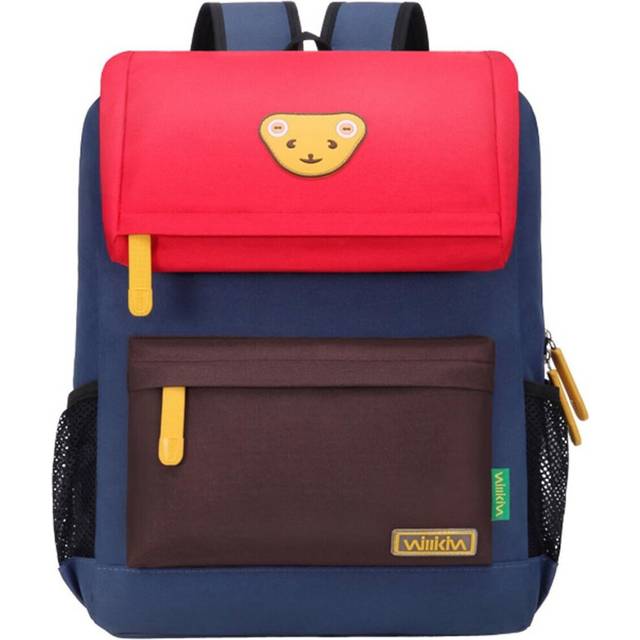 Cute Bear Kids School Backpack for Children Elementary School Bags Girls Boys Bookbags (Red/Coffee/Royalblue, Medium)