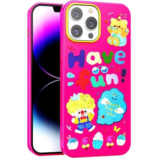 iPhone 13 Pro Max Women's Case, Cute and funny personalised cartoon graffiti design, Ultra-thin and soft TPU texture protective phone case -Fun Bear