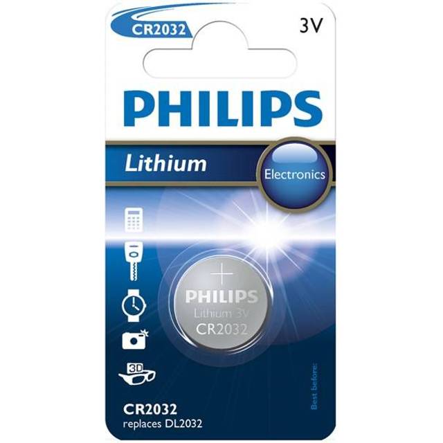 Philips CR2032 Lithium Batteries 2 pcs - Silver