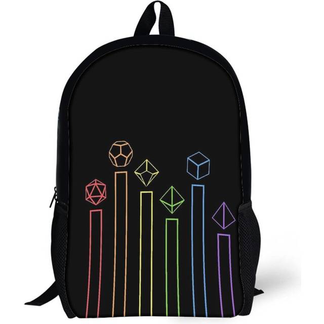 Backpacks Rainbow Polyhedral Dice Set Tabletop RPG 17inch School Bag