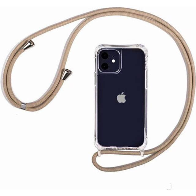 (for iphone 13, 13) Crossbody Necklace Cord Lanyard Transparent Hard Case For iPhone 14 13 12 MiNi Pro Max Plus Cover