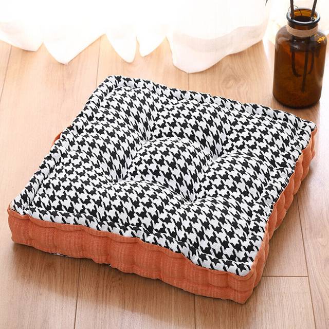 (Orange) Thickened Office Chair Cushion Floor Futon Tatami Bay Window Seat Cushion for Home Office