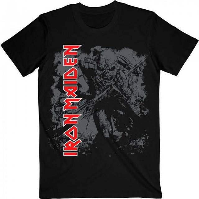 (L, Black) Iron Maiden Unisex Adult Hi-Contrast Trooper T-Shirt