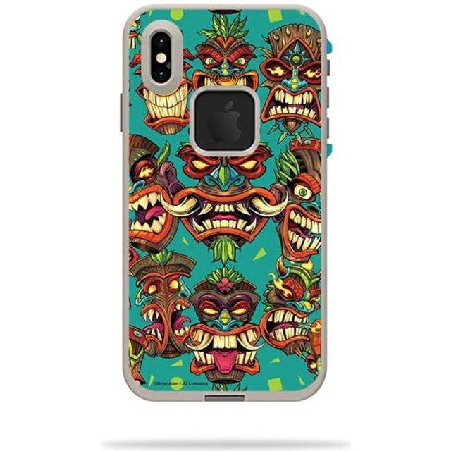 MightySkins LIFIPXSM-Crazy Tikis Skin Decal Wrap for LifeProof Fre iPhone XS Max Case Sticker - Crazy Tikis