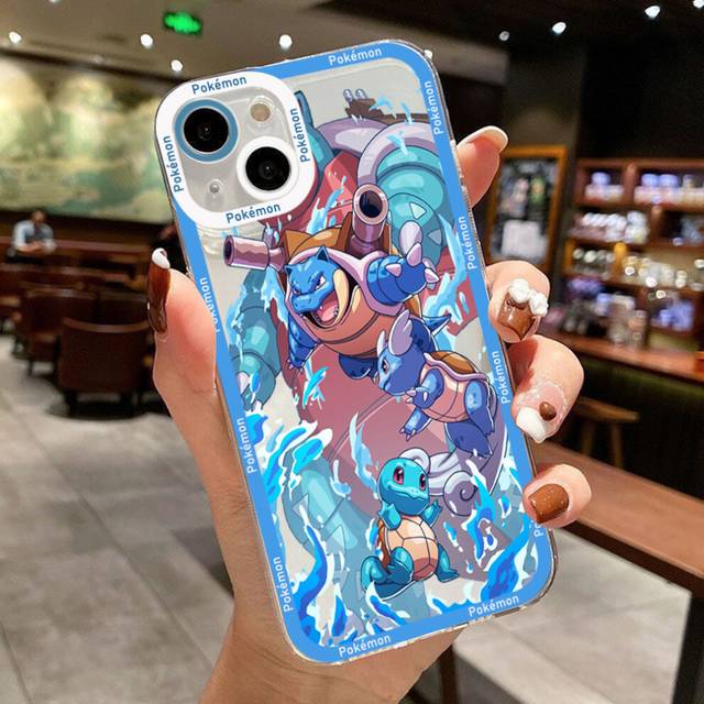 (iPhone 11 Pro Max) Pokemon Squirtles Charmanders Phone Case For iPhone Soft Silicone Transparent Cover