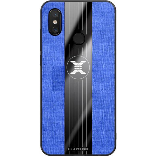 2PCS For Xiaomi Mi 8 Stitching Cloth Texture Shockproof TPU Protective Case