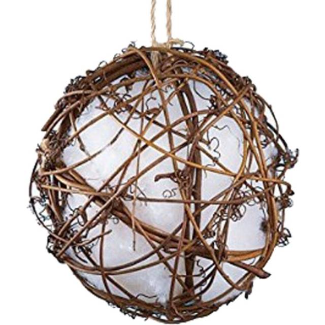 Bamboo Weaving Pet Bird Toy Chewing Climbing Toy Biting Ball Accessories (8cm)