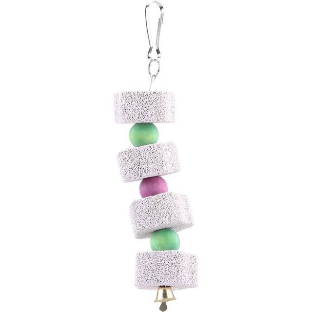 Parrot Bird Teeth Grinding Stone Mouth Molar Cage Hamster Chinchilla Hanging String Chewing Toy