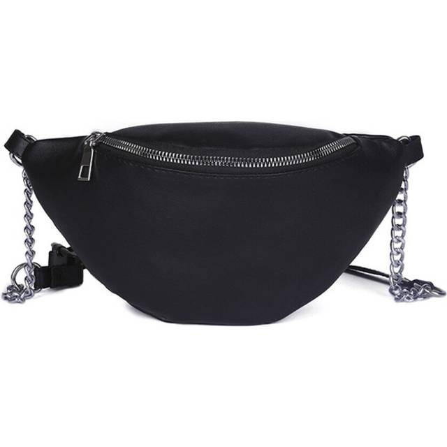 2 Pcs Fashion Chain Fanny Pack Waist Bag New Brand Belt Bag Women Waist Pack PU Leather Chest Bag