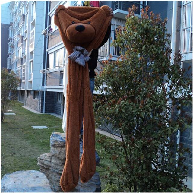 (140cm, deep brown) 80/200cm Giant Size Classic Teddy Bear Plush Skin High Quality Low Price Bear Coat Birthday Gift Valentine Gift For Girls