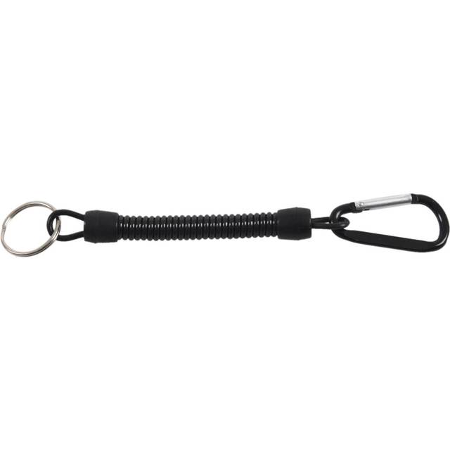 Key ring, with carabiner and spiral cable, 13 cm, random color