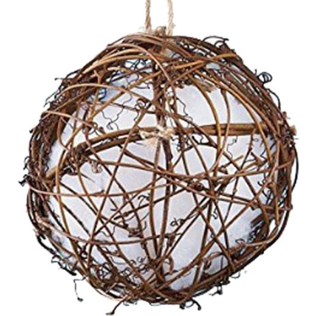 Bamboo Weaving Pet Bird Toy Chewing Climbing Toy Biting Ball Accessories (10cm)