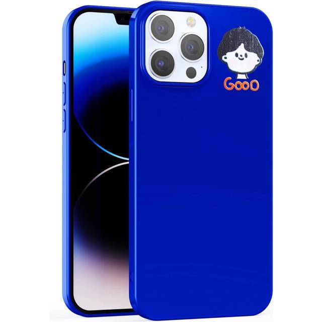 iPhone 13 Pro Max Case, Cute and Funny Personalised Cartoon Design, Slim Soft TPU Jelly Texture Protective Phone Case for Boyfriend - Blue