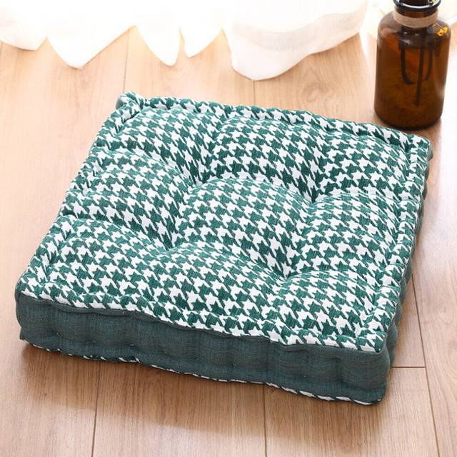 (Green) Thickened Office Chair Cushion Floor Futon Tatami Bay Window Seat Cushion for Home Office