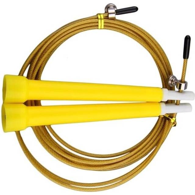 (Yellow) 3 Metre Adjustable Steel Skipping Ropes Jump Cardio Exercise Fitness Gym Crossfit