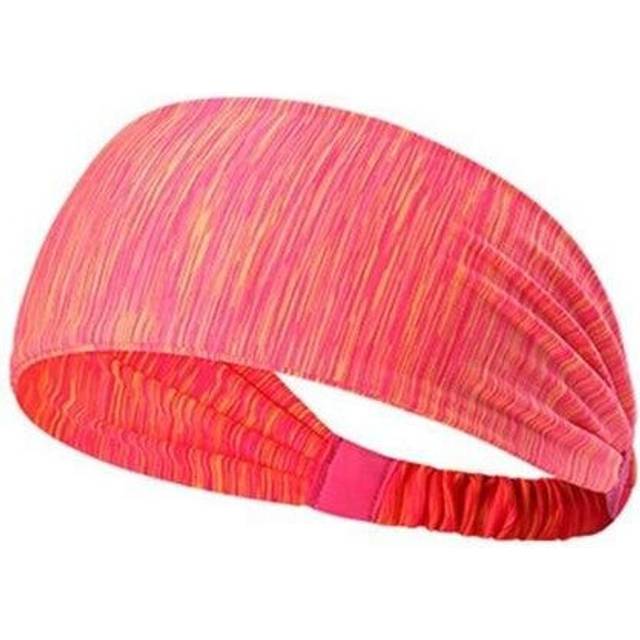 (Red) Women Sports Yoga Sweatband Elastic Running Headwrap Home Gym Fitness Exercise