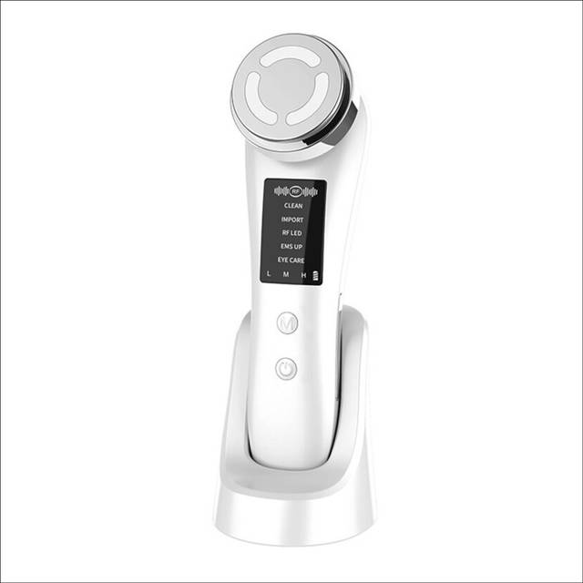 Face Massager Electric Face Lifting 5 in 1 Facial Massager Anti Aging Skin Tightening Firming Skin Care Tools (White)