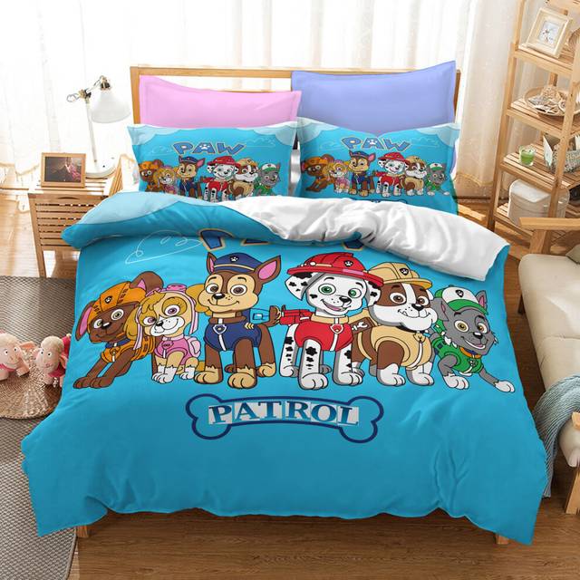 (Style 16, Double (200X200CM)/3PCS) Paw Patrol Dog Bedding Single Double Duvet Cover
