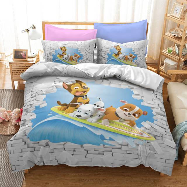 (Style 20, Single (135X200CM)/2PCS) Paw Patrol Dog Bedding Single Double Duvet Cover