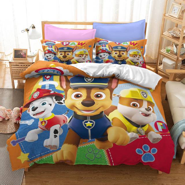 (Style 10, Single (135X200CM)/2PCS) Paw Patrol Dog Bedding Single Double Duvet Cover