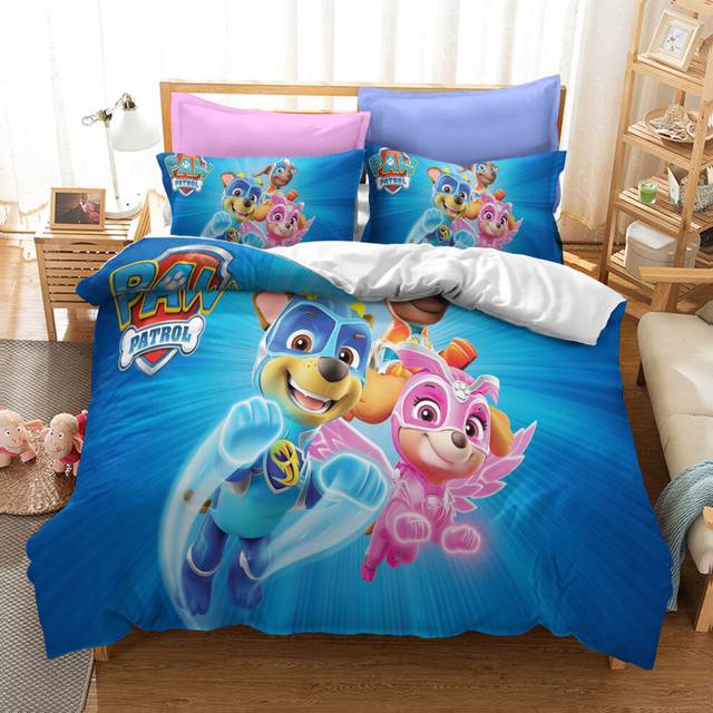 (Style 25, Single (135X200CM)/2PCS) Paw Patrol Dog Bedding Single Double Duvet Cover