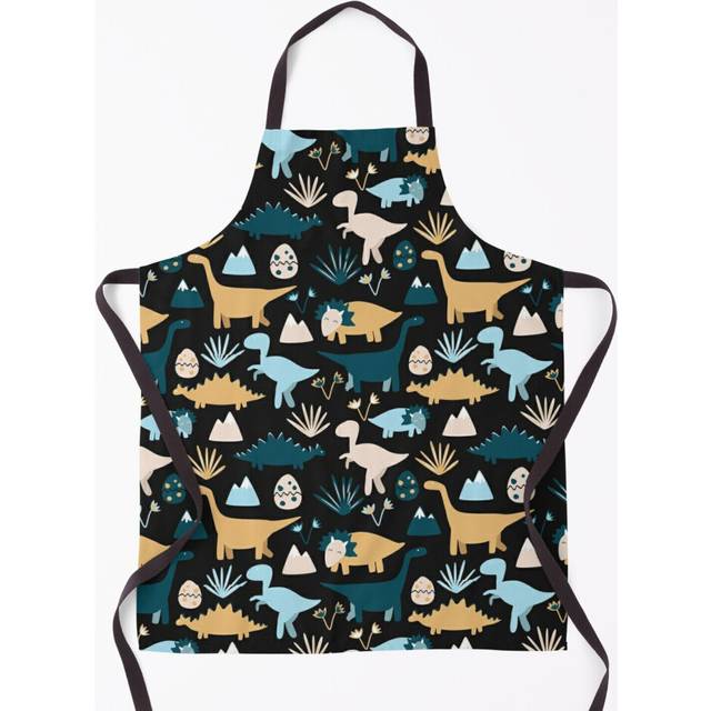 Cute Dinosaur Pattern Grill Aprons for Kitchen BBQ Chef
