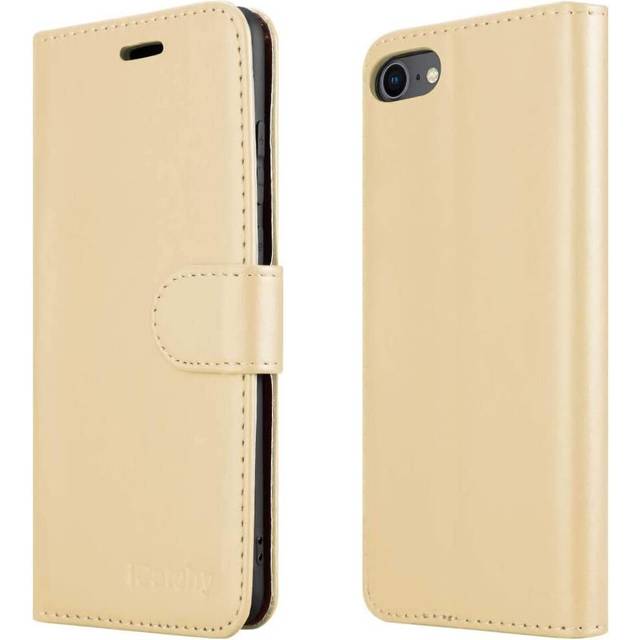 (Gold) For iPhone SE 2020 Phone Wallet Book Leather Case