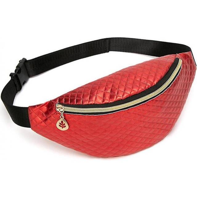 Plaid Print Adjustable Belt Waist Packs Chest Bag Women Waterproof Pu Leather Bum Bags Travel Sprots